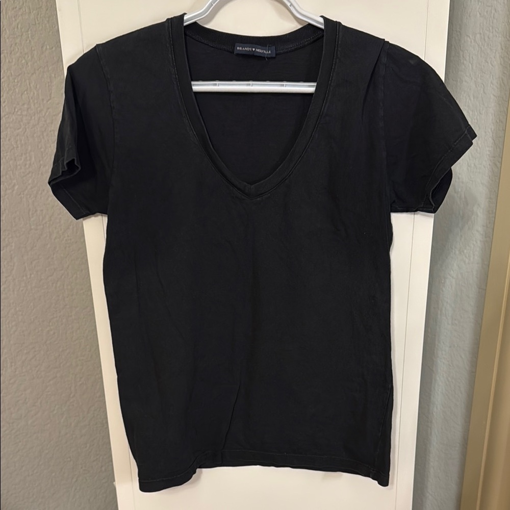 Brandy Melville Black V-Neck T-Shirt
